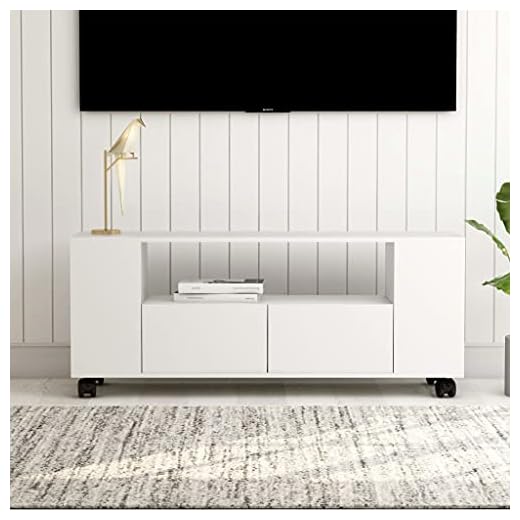 Fest-night TV-skåp med hjul TV lågbord vitt TV-skåp med lådor TV-bord TV-bord TV-bräda TV-möbler modern TV-byrå 120 x 35 x 43 cm