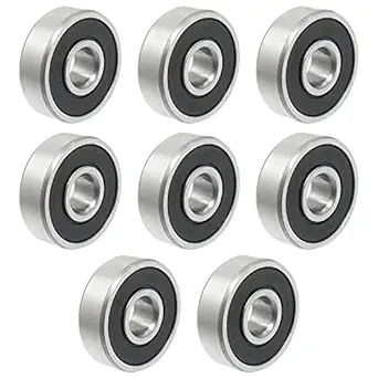 Sh 627RS Ball Bearing Double Shielded and Lubricated for Fidget Spinner, Skating Wheel Bearings, Skateboard Bearing, Mini Motor , Etc. (7mm X 22mm X 7mm) - Pack of (8) (8)