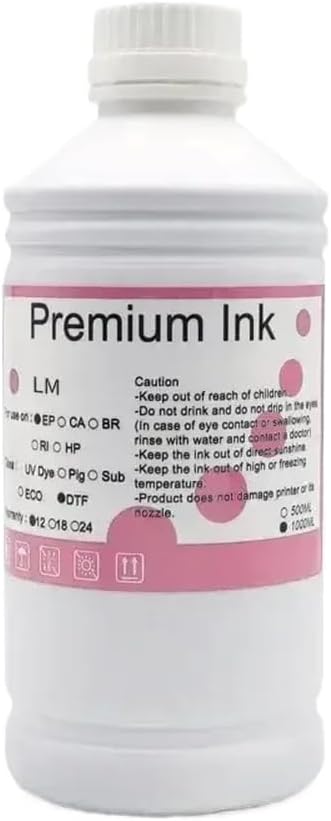 500mlボトルDTFインクは、1430 L800 L1800 1390 I3200ペットフィルムの印刷と転送のペットフィルム転送イ