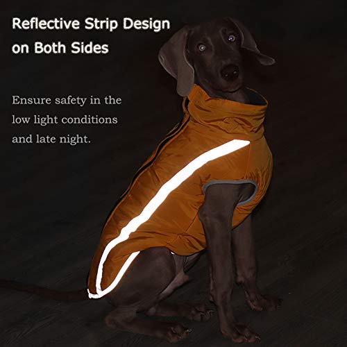 FEimaX Hundemantel Hundejacke wasserdichte Reflektierende Wintermantel mit Fleece Gefüttert Hund Welpen Warm Mantel Haustier Kleidung Wintermantel für Kleine Mittlere Große Hunde