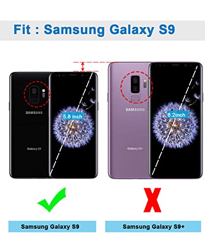 Aunote Samsung S9 Case Wallet, Samsung Galaxy S9 Flip Case, Slim Leather/Folio Galaxy S9 Case,Full Protective Cover With Card Holder, Samsung S9 Phone Case For Galaxie 5.8" Black #TOP1