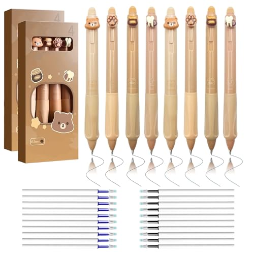 BDHYYM 8 raderbara pennor med 20 raderbara gelpennor, 0,5 mm spets, raderbara gelbläck kulspetspennor med suddgummi för skolmaterial