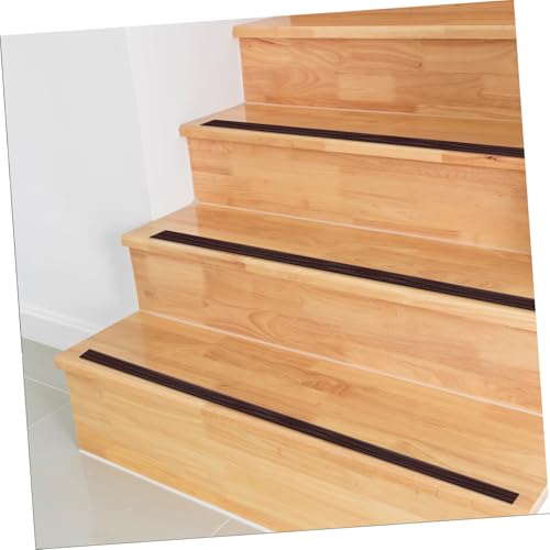Borde de escalera texturizado protector de peldaños PVC marrón longitud ajustable 6