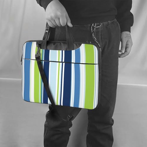 Maletín portátil impermeable 14 pulg rayas verde azul miniatura 2