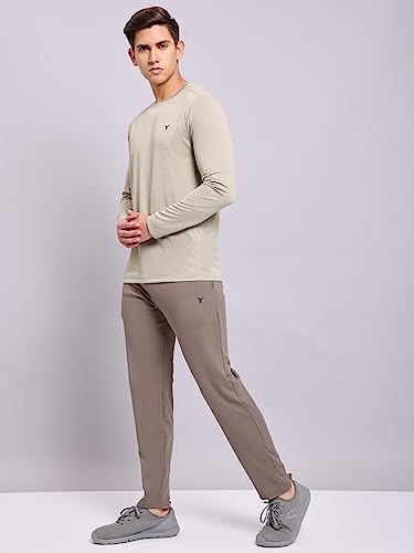 Image of TECHNOSPORT Men's Slim Fit Full Sleeve Round Neck T-Shirt, Double Cool Quick Dry Moisture Wicking Stretchable Sports Gym and Casual Wear