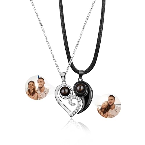 Easycosy Personalized Heart Pendant Projection Couple...