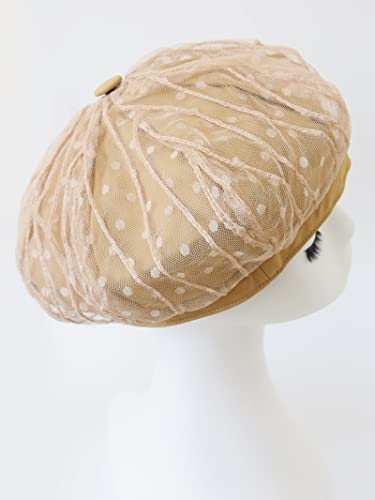 Aichuan Women’s Lace Beret French Style Vintage Summer Spring Octagonal Cap Hats For Ladys (Khaki) #TOP6