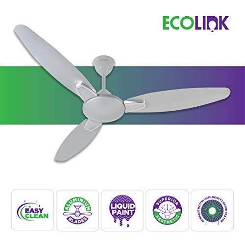 Image of EcoLink Petal Premium Decorative Easy Clean Ceiling Fan - 1200MM (Comet Silver), Standard- Pack of 1