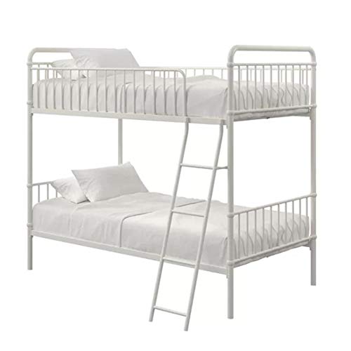 Image of APRODZ Marks Twin Bunk Bed (Metal - White Powder Coated)