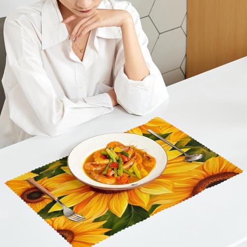 Sets de table tournesol lot de 6 design 30,5x45,7cm pour une décoration de table raffinée