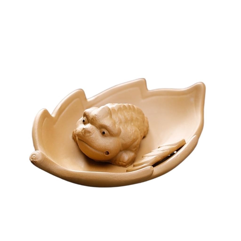 CLARISSABEL Tea Pets Purple Sand Lucky Tea Pet Home Crafts Chinese Style Kung Fu Tea Pet Ideal Tea Accessories for Tea Lovers Tea Set Accessories(B)