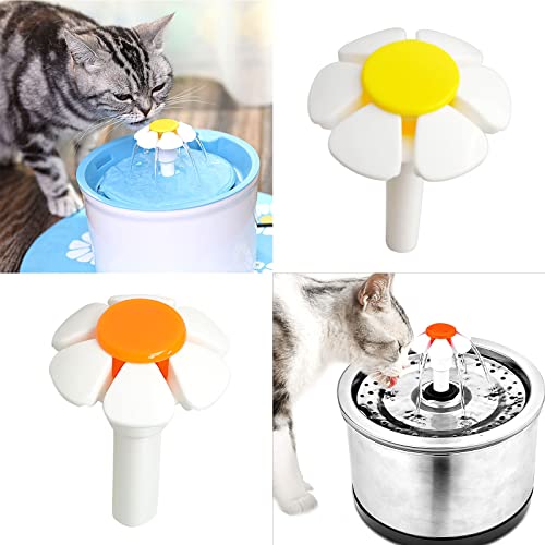 Dispensador de agua para mascotas, cabezal de flores Puco para fuente de gato, boquilla de repuesto para cabeza para perros, dispensador de agua redondo de acero inoxidable cúbico, color naranja - imagen 2