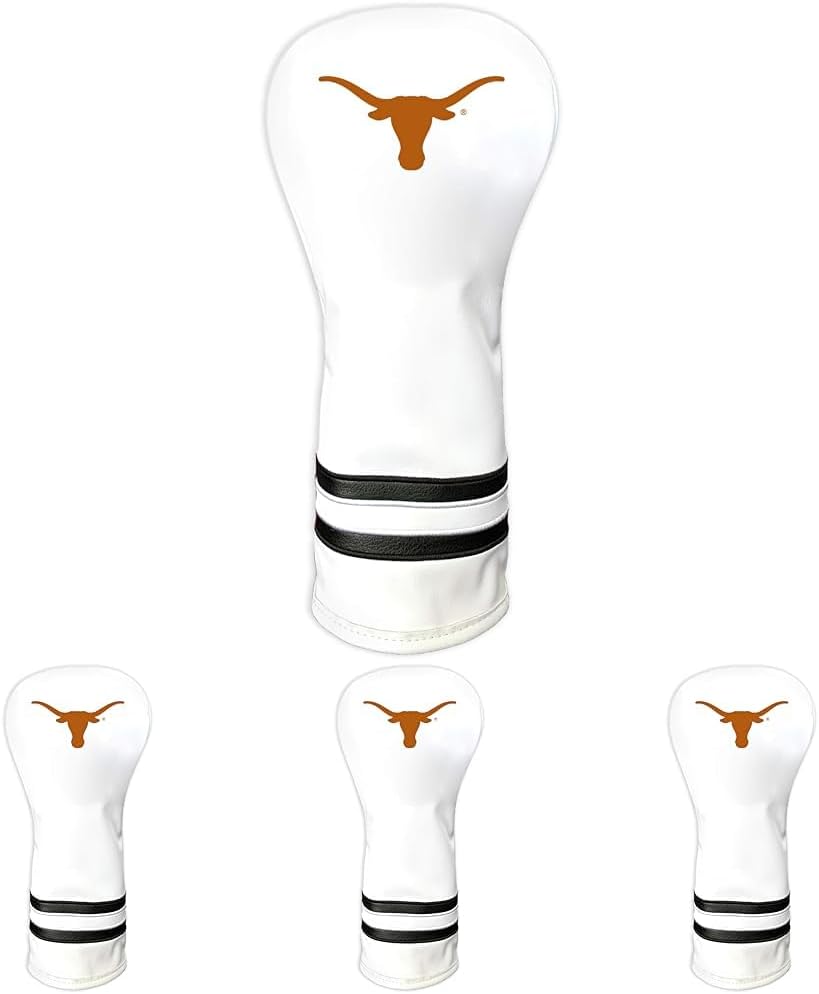 Team Golf NCAA White Vintage Fairway Golf Club Headcover, Form Fitting Design, Retro Design