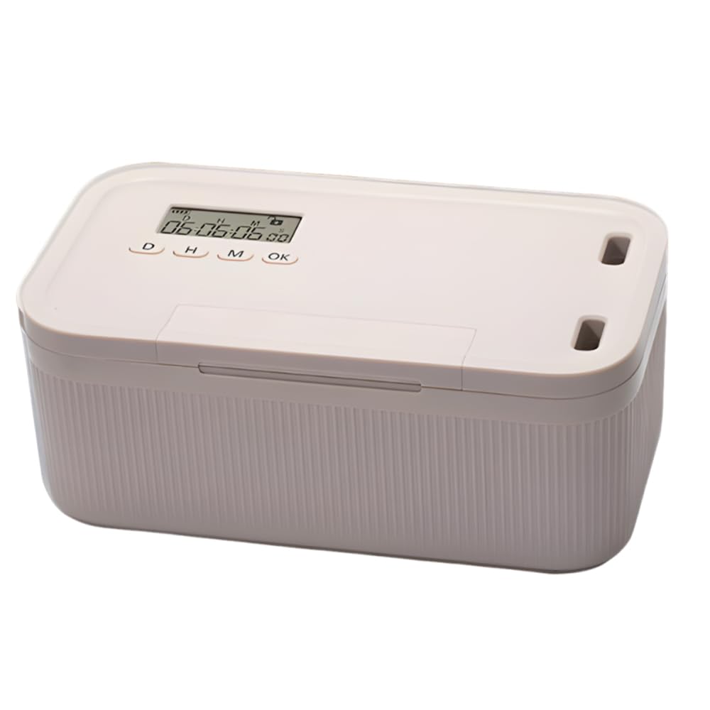 Caja de Seguridad con Temporizador, 23.9 * 13.1 * 9.6 cm Caja de Autodisciplina, Timed Phone Lock Box, Caja de Bloqueo Temporizada para Teléfonos, Videojuegos, Aperitivos