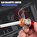 Mandark Car Cigarette Lighter, Pop-Out Aluminum Alloy Vehicle Cigarette Lighter, 12V Push Button Auto Cigarette Lighter Plug Replacement, Universal for SUV, Motorcycle, Truck (Red/Fire Missile)
