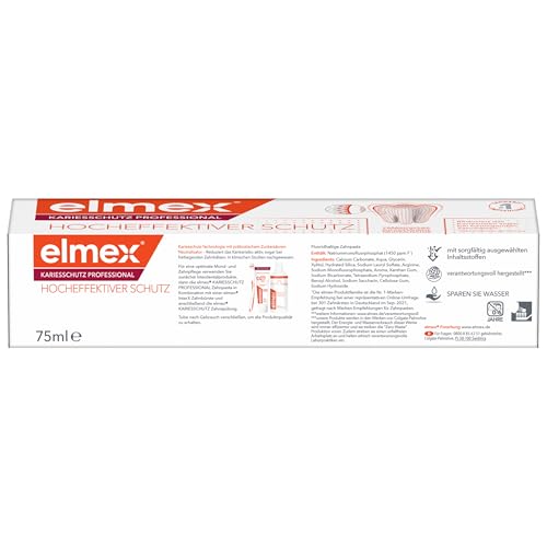 4. Bild von elmex Zahnpasta Kariesschutz Professional 75 ml – medizinische Zahnreinigung für hochwirksamen Kariesschutz – mit patentiertem Zuckersäuren-Neutralisator