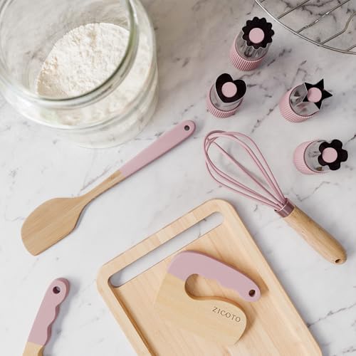 image for ZICOTO Wooden Cooking & Baking Set for Kids - Safe & Real Kitchen Tool