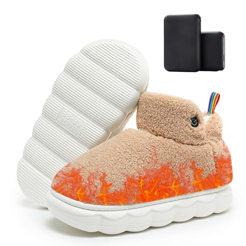 Lilia Heated Slippers for Women Electric Heated House Shoes rechargeable, heating shoes Battery Powered Foot Warmer,Thermal Shoe Boots with 5V Battery Electic Feet Warmer