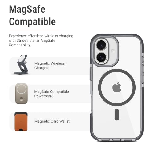 Image of DailyObjects Stride Clear 3.0 Magnetic Case Cover Compatible with iPhone 16 Plus | Wireless Charging Slim Back Cover | 2 Layer Edge Protection & Shockproof