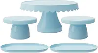 Kit Boleira Festa Plus com Mini Cakes e Bandejas – Kit Decoração Mesa Elegante para Festa Aniversário e Casamento(AZC - AZUL CANDY)