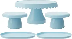 Kit Boleira Festa Plus com Mini Cakes e Bandejas – Kit Decoração Mesa Elegante para Festa Aniversário e Casamento(AZC - AZUL CANDY)