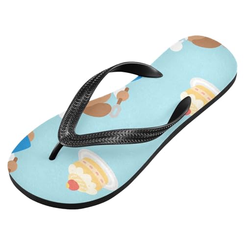 Women Beach Summer Casual Flip Flop Dog Dessert BlueQuick Dry Sandals Slipper for Men A2301281