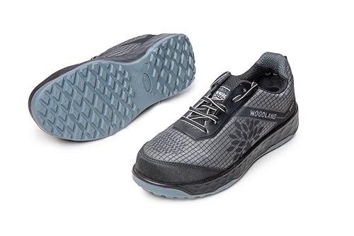 Image of Woodland Ranger Knitted Safety Shoes for Men | Oil Resistant Safety Shoe with Anti Slip Grip | Lightweight & Antistatic PU Double Density with Composite Toe | Black