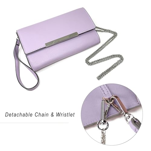 Image of AFKOMST Clutch Purses for Women Small Convertible Wristlet and Evening Bag | Vegan Leather, Fits 6.7-inch Phone /Passport, Versatile for Formal Events /Prom /Wedding /Cocktail /Night Out /Daily Use