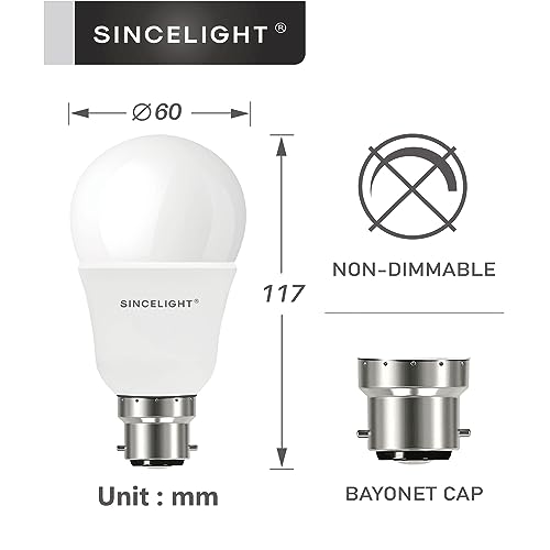 SINCELIGHT B22 LED Light Bulbs 11W,1150 Lumens (100W Incandescant Equivalent) Warm White 2700K, Bayonet Cap BC - Image 4