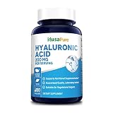 NusaPure Hyaluronic Acid 200mg 180 Veggie Capsules (Non-GMO & Gluten Free)