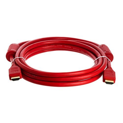 28AWG HDMI Cable with Ferrite Cores Red 10FT Electronics