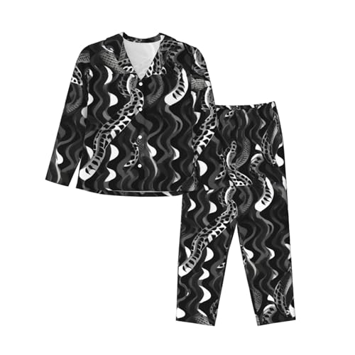 Pyjama long imprimé peau de serpent pour des soirées cocooning chic