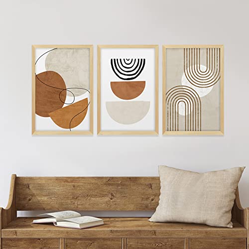Kit 3 Quadros para Decoração Formas Minimalista Moderno Sala