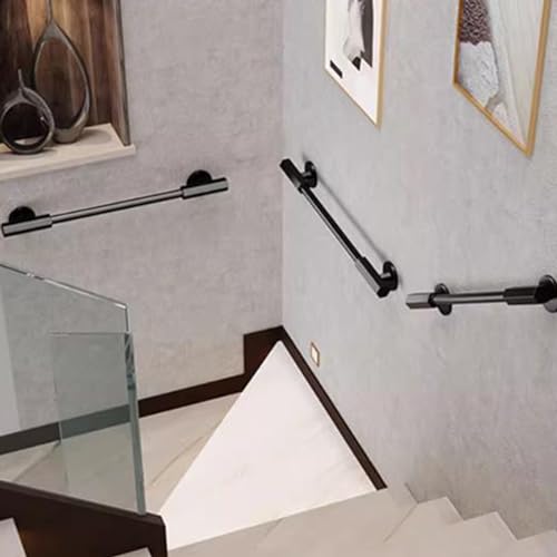 Main courante d'escalier en métal noir au design épuré de 80 cm - 6