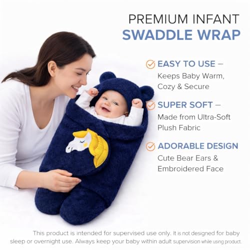 Image of BRANDONN Baby Blanket Newborn Combo Gift Pack of Swaddle Wrapper, 0-9 Months, Length 68 cm x Width 68 cm, Pack of 2 Pcs.