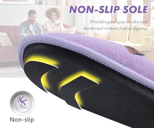 Image of COFACE Unisex Mens Womens Cozy Memory Foam Scuff Slippers Casual Slip On Warm House Shoes Indoor /Outdoor Felt Sandal Slippers Size 4-15