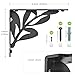 SELEWARE Heavy Duty Shelf Brackets 8 Inch, Branch Shelves Brackets, 300LB Capacity Decorative Metal L Brackets for Floating Shelves, Black Rustic Wall Mount Shelving Bracket with Screws, 2 Pack