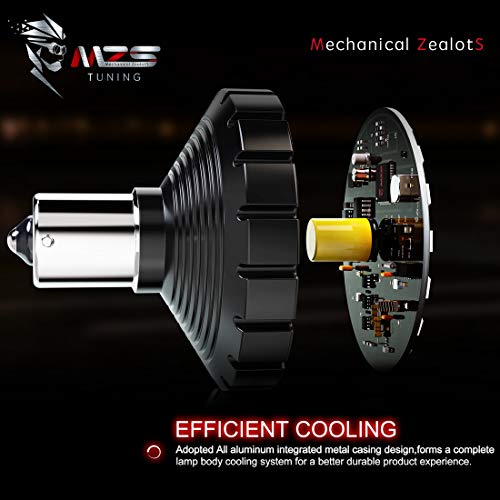 Mzs 2" Red 1156 Rear Turn Signal Led Bulb W/2835 Chips Bullet Style All-In-One Light Kit Compatible Motorcycles Harley Davidson #TOP5