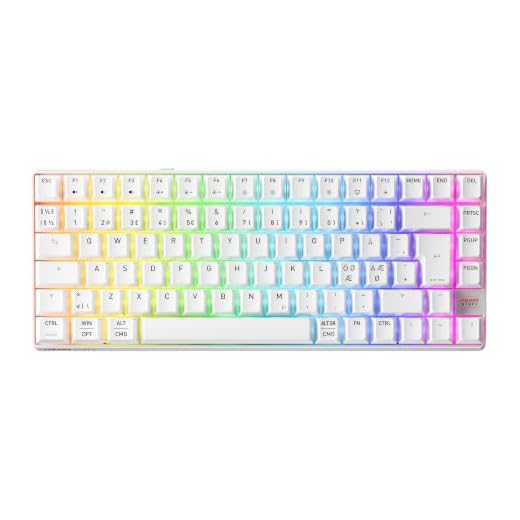 Cherry XTRFY K33 Compact Wireless, Wireless Mem-chanical Gaming-Tastatur, Format 75%, Tastatur für Multi-Geräte, RGB-Beleuchtung, IP54 Staub- & Spritzwassergeschützt, PN-Layout (QWERTY), Weiß
