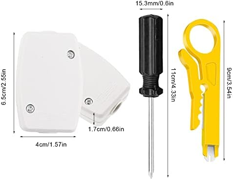 BlueXP 2 Pack 3 Terminal Electrical Junction Box Flex Connector 13 AMP 250V Cable Joiner for Indoor Lightingwith Wire Stripper and Screwdriver for LED Lighting Power Automotive Wiring White