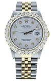 Rolex Datejust 36mm Watch 16233 Custom White Diamond Dial & 3CT Diamond Bezel (Certified Preowned)