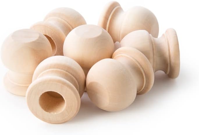 50 Pcs of 1-1/16" Dowel Caps Ends, 1/2" Hole 1-1/16" Tall x 1" Wide