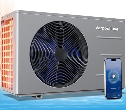Varpoolfaye 30000 BTU Above Ground Pool Heater 120V 8000 Gallon Swimming Pool Heater Pump Electric WiFi Control Schedule