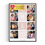 GiveSmiles OMA Fotocollage mit 8 Fotos – Personalisiertes Geschenk von Enkeln mit eigenem Text | Muttertagsgeschenk für Oma | Fotogeschenke & personalisierte Geschenke für Großmütter