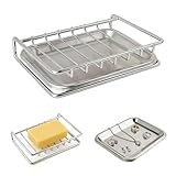 TTIAYAO Seifenschale mit Ablauf Edelstahl Seifenhalter Selbstentwässernde Seifenschalen für...