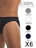 GARDA - 6 Slip Uomo 100% Cotone Filo di Scozia, Minislip, Slip Basso Elastico Ricoperto, con Ricamo Art. 0761-2761 (Nero, 4/M)
