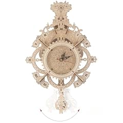 Adult 3 D Wooden Puzzle Clock Set 23 Pieces Linden Wood Eco Friendly Material DIY Mechanical Wall