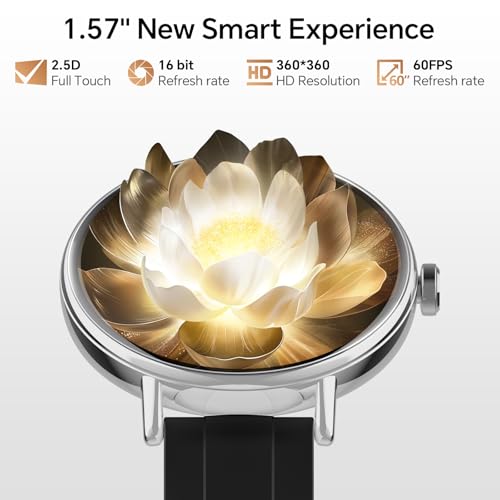 Image of Yoever Smart Watches for Men Women,1.57 inchHD 43mm Smartwatch for iPhone /Samsung /Android,(Answer /Make Call),Fitness Tracker with Heart Rate /SpO2 /Sleep Monitor,IP68 Waterproof,110+ Sport Mode,with 2 Bands