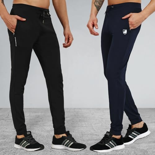 Image of RynoGear Track Pants for Men with Zipper Pockets (Pack of 2)