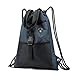 MEISHANG Turnbeutel Wasserdicht Sportbeutel Kordelzug Tasche Hipster Beutel mit Reißverschluß Innentasche Außentasche Gymsack Rucksack Oxford Daypack für Herren Damen (Dunkelblau)